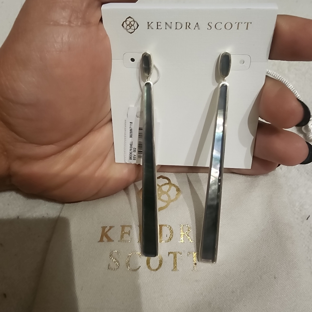 Kendra Scott Sleek Silver Bar Earrings
